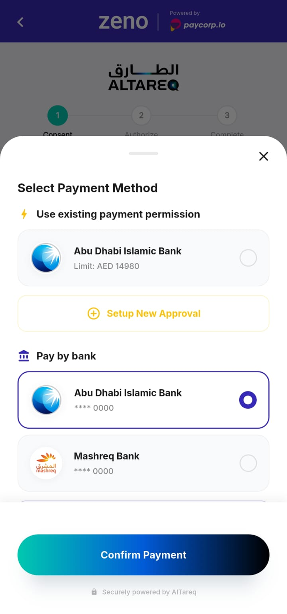 Pay-by-bank checkout: the customer chooses their bank account as the payment method